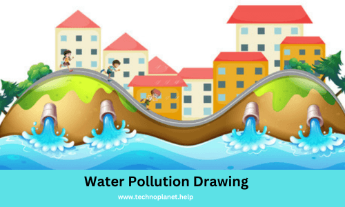 Water Pollution Drawing for Kids