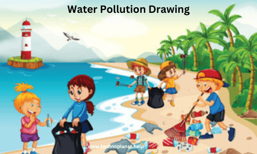 Water Pollution Drawing for Kids