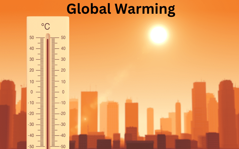 Painting Global Warming to show how heat can increase.